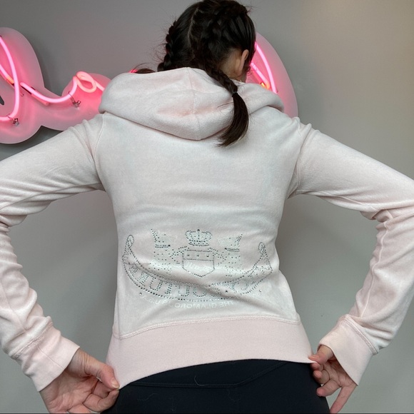 Juicy Couture Sweaters - *SOLD ON DEPOP* Y2K Juicy Couture Velour Track Jacket